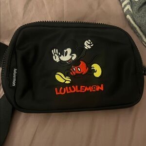 lululemon athletica Black Belt Bag with Mickey Mouse Embroidery